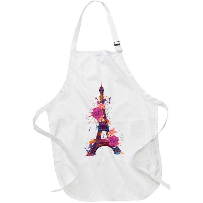 Floral Eiffel Tower Paris Apron