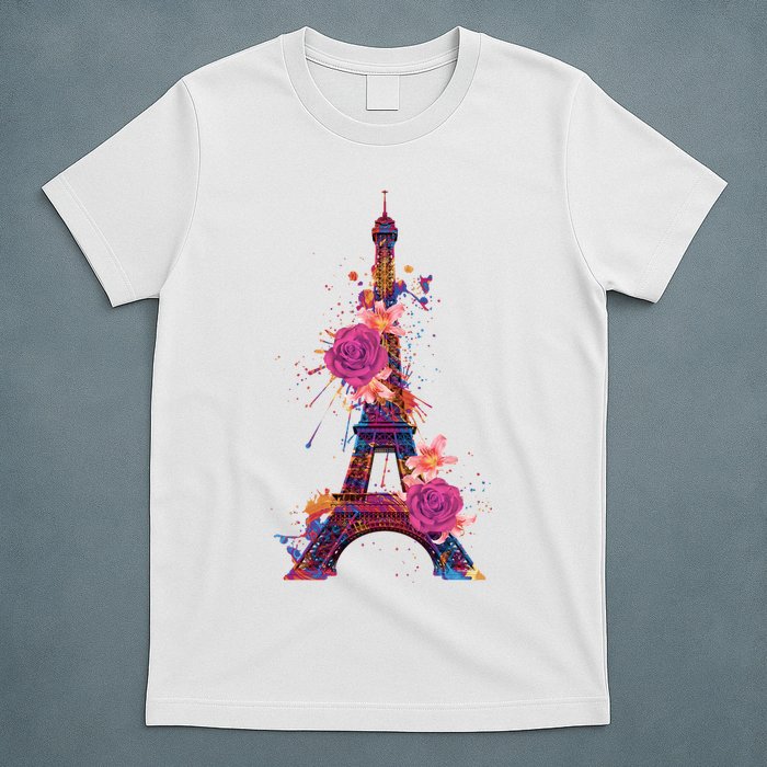 Floral Eiffel Tower Paris T-Shirt