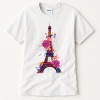 Floral Eiffel Tower Paris Tall T-Shirt