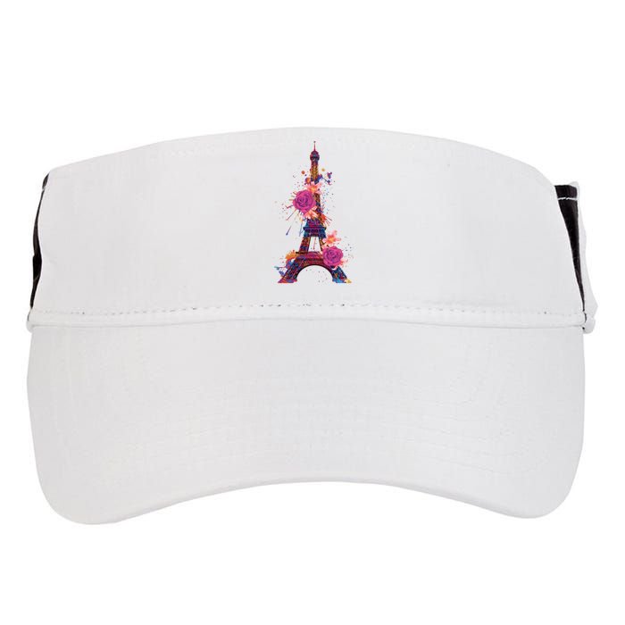 Floral Eiffel Tower Paris Adult Drive Performance Visor