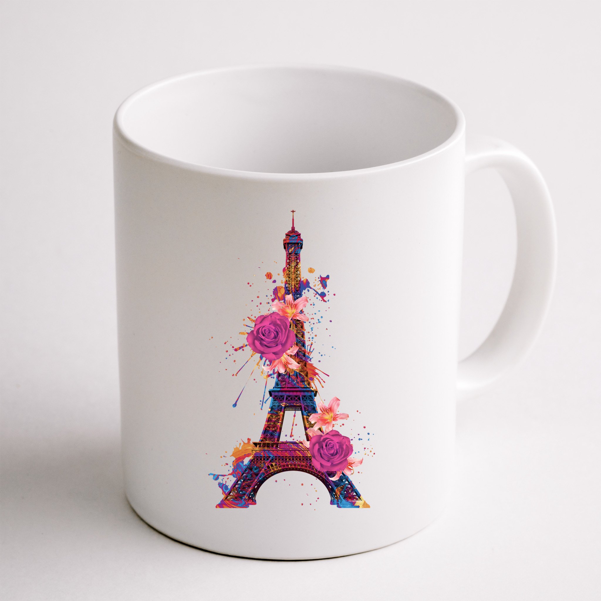 Floral Eiffel Tower Paris Mug