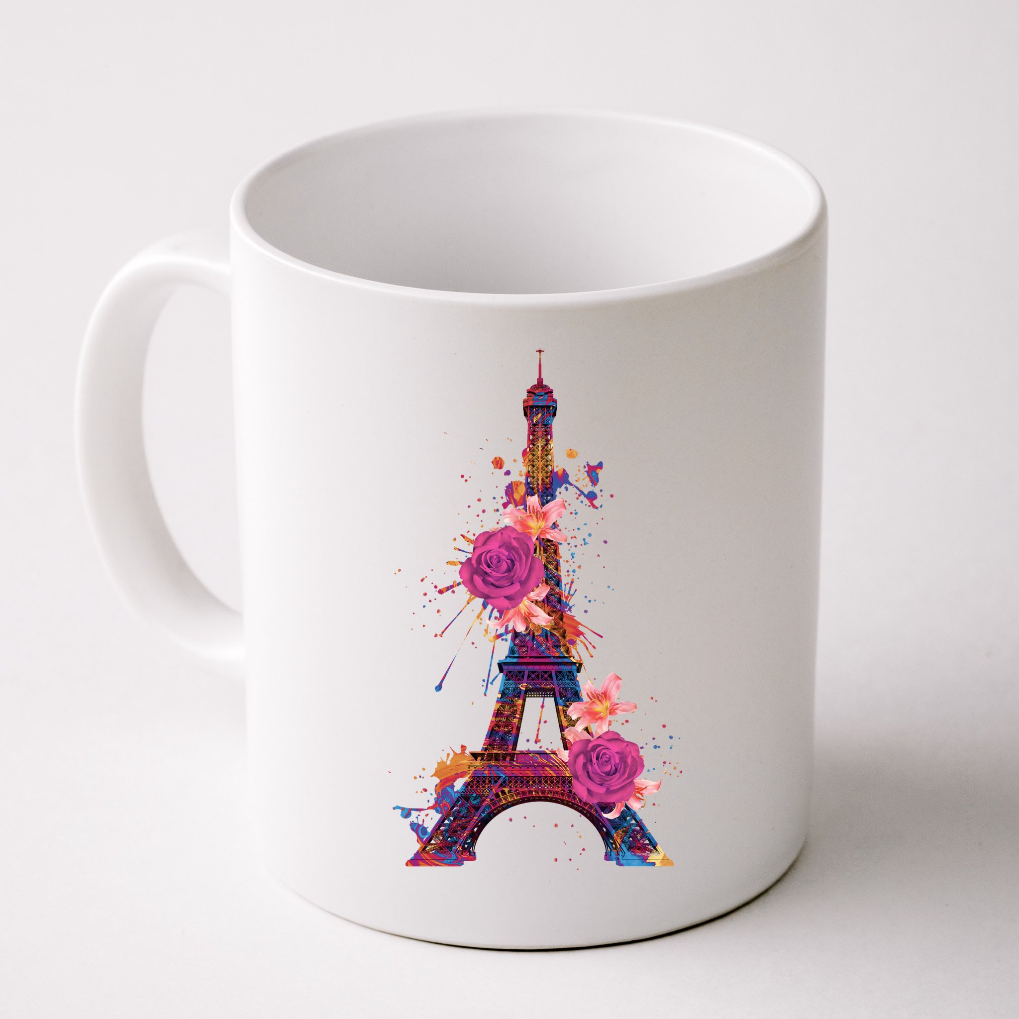 Floral Eiffel Tower Paris Mug