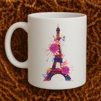 Floral Eiffel Tower Paris Mug