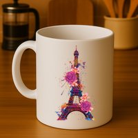 Floral Eiffel Tower Paris Mug