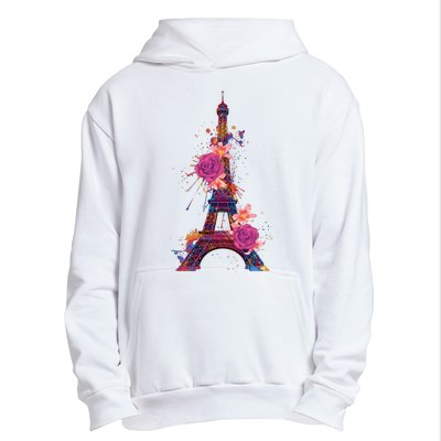 Floral Eiffel Tower Paris Urban Pullover Hoodie