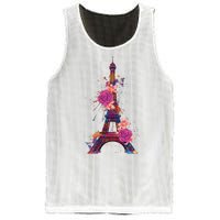 Floral Eiffel Tower Paris Mesh Reversible Basketball Jersey Tank