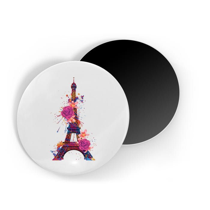 Floral Eiffel Tower Paris Magnet