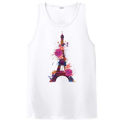 Floral Eiffel Tower Paris PosiCharge Competitor Tank