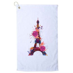 Floral Eiffel Tower Paris Platinum Collection Golf Towel