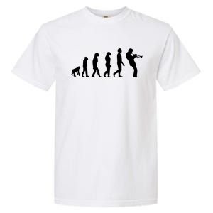 Funny Evolution Trumpet Player Music Band Musician Jazz Gift Garment-Dyed Heavyweight T-Shirt