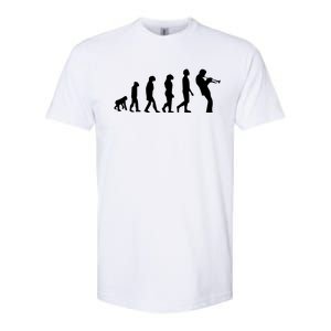 Funny Evolution Trumpet Player Music Band Musician Jazz Gift Softstyle CVC T-Shirt