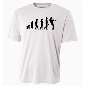 Funny Evolution Trumpet Player Music Band Musician Jazz Gift Cooling Performance Crew T-Shirt