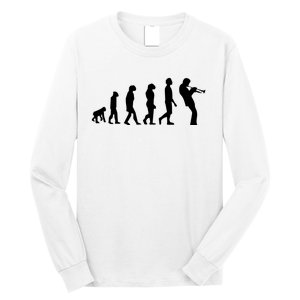 Funny Evolution Trumpet Player Music Band Musician Jazz Gift Long Sleeve Shirt