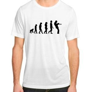 Funny Evolution Trumpet Player Music Band Musician Jazz Gift Adult ChromaSoft Performance T-Shirt