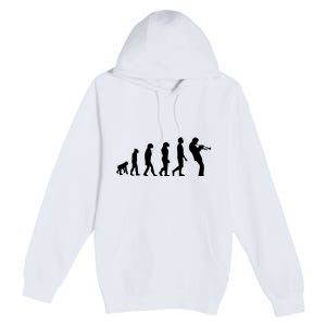 Funny Evolution Trumpet Player Music Band Musician Jazz Gift Premium Pullover Hoodie