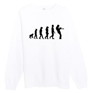 Funny Evolution Trumpet Player Music Band Musician Jazz Gift Premium Crewneck Sweatshirt