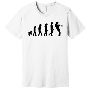 Funny Evolution Trumpet Player Music Band Musician Jazz Gift Premium T-Shirt