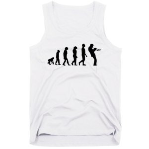 Funny Evolution Trumpet Player Music Band Musician Jazz Gift Tank Top