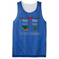 First Educate Then Celebrate Winter Break Christmas Teacher Cool Gift Mesh Reversible Basketball Jersey Tank