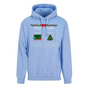 First Educate Then Celebrate Winter Break Christmas Teacher Cool Gift Unisex Surf Hoodie