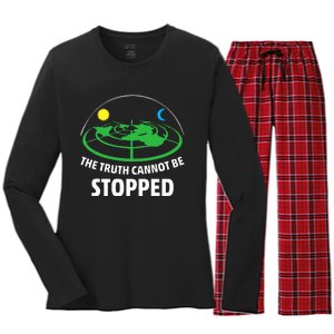 Flat Earther The Truth Cannot Be Stopped Women's Long Sleeve Flannel Pajama Set 