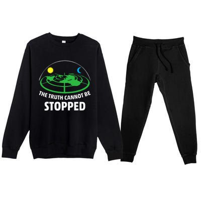 Flat Earther The Truth Cannot Be Stopped Premium Crewneck Sweatsuit Set