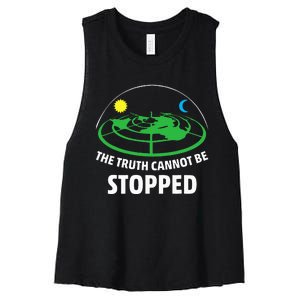 Flat Earther The Truth Cannot Be Stopped Women's Racerback Cropped Tank