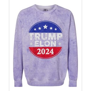 Funny Elon & Trump Vance For President 2024 Colorblast Crewneck Sweatshirt