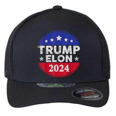 Funny Elon & Trump Vance For President 2024 Flexfit Unipanel Trucker Cap