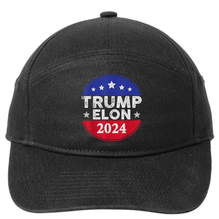 Funny Elon & Trump Vance For President 2024 7-Panel Snapback Hat