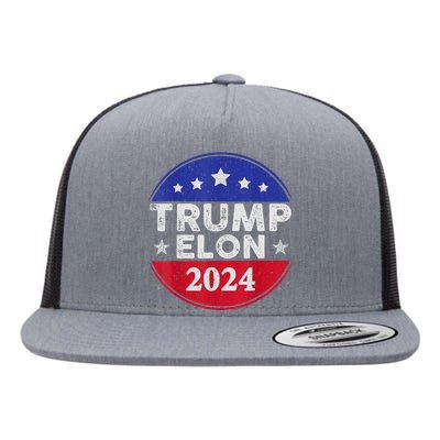 Funny Elon & Trump Vance For President 2024 Flat Bill Trucker Hat