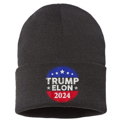 Funny Elon & Trump Vance For President 2024 Sustainable Knit Beanie