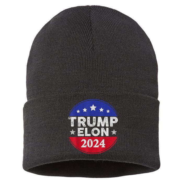 Funny Elon & Trump Vance For President 2024 Sustainable Knit Beanie