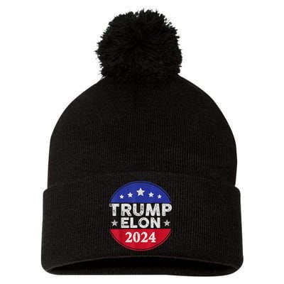 Funny Elon & Trump Vance For President 2024 Pom Pom 12in Knit Beanie