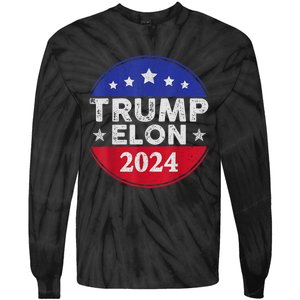 Funny Elon & Trump Vance For President 2024 Tie-Dye Long Sleeve Shirt