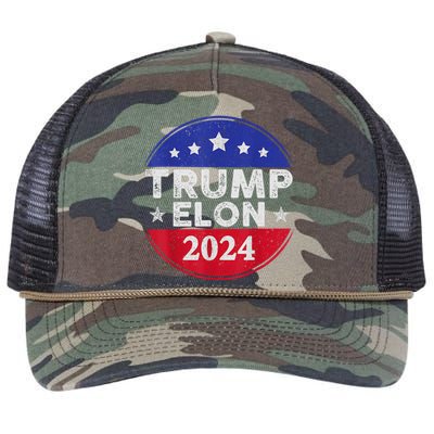 Funny Elon & Trump Vance For President 2024 Retro Rope Trucker Hat Cap