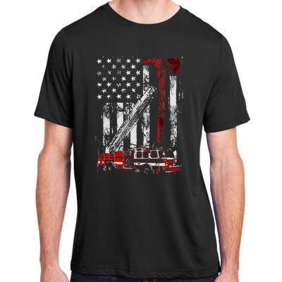 Fire Engine Truck Axe Thin Red Line Firetruck Adult ChromaSoft Performance T-Shirt