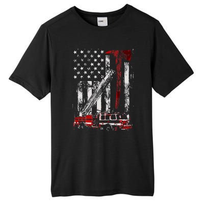 Fire Engine Truck Axe Thin Red Line Firetruck Tall Fusion ChromaSoft Performance T-Shirt