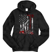 Fire Engine Truck Axe Thin Red Line Firetruck Tie Dye Hoodie