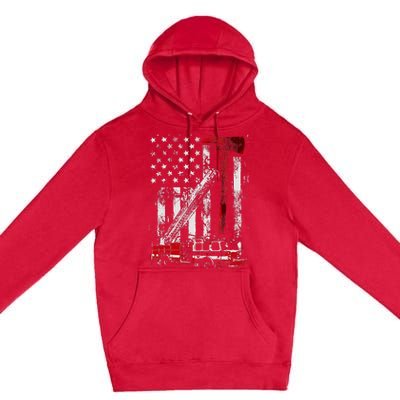 Fire Engine Truck Axe Thin Red Line Firetruck Premium Pullover Hoodie