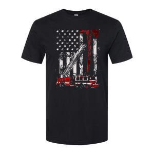 Fire Engine Truck Axe Thin Red Line Firetruck Softstyle CVC T-Shirt