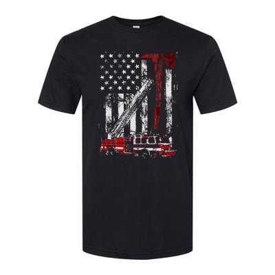 Fire Engine Truck Axe Thin Red Line Firetruck Softstyle CVC T-Shirt