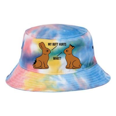 Funny Easter TShirt, My Butt Hurts What, Funny Easter Egg Chocolate Bunny Tie Dye Newport Bucket Hat