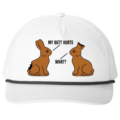 Funny Easter TShirt, My Butt Hurts What, Funny Easter Egg Chocolate Bunny Snapback Five-Panel Rope Hat