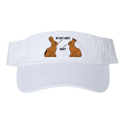 Funny Easter TShirt, My Butt Hurts What, Funny Easter Egg Chocolate Bunny Valucap Bio-Washed Visor