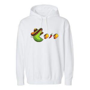 Funny Eating Tacos Cinco De Mayo Woman Mexican Garment-Dyed Fleece Hoodie