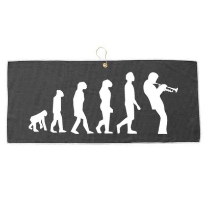 Funny Evolution Trumpet Player Music Band Musician Jazz Gift Large Microfiber Waffle Golf Towel