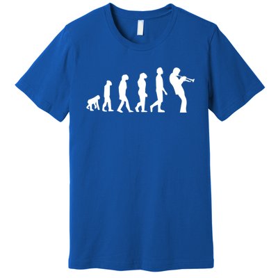 Funny Evolution Trumpet Player Music Band Musician Jazz Gift Premium T-Shirt