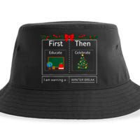 First Educate Then Celebrate Winter Break Christmas Teacher Sustainable Bucket Hat