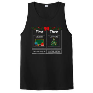 First Educate Then Celebrate Winter Break Christmas Teacher PosiCharge Competitor Tank